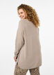 Long knitted blouse with button detail at the side, Simply Taupe Mel., Model image number 1