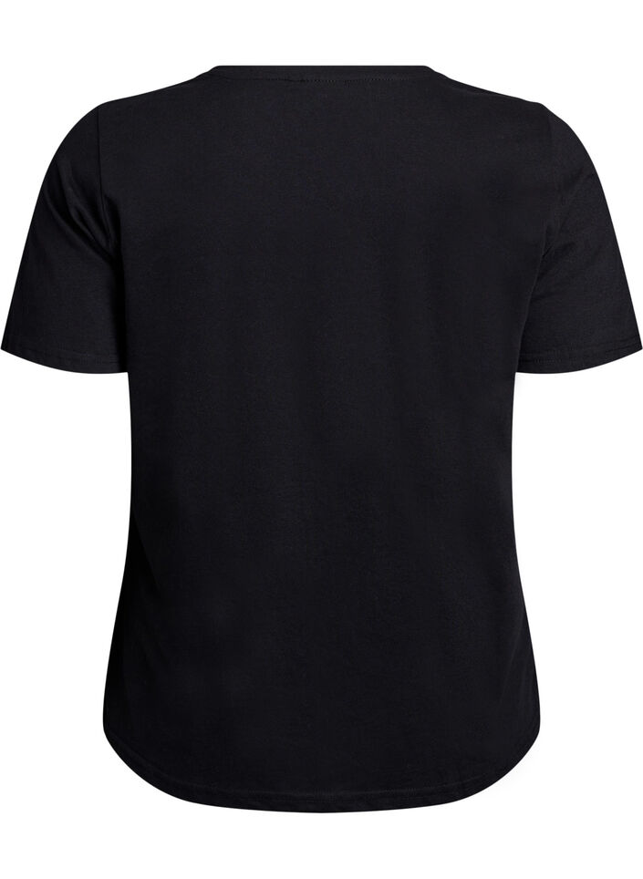 T-shirt with motif, Black, Packshot image number 1