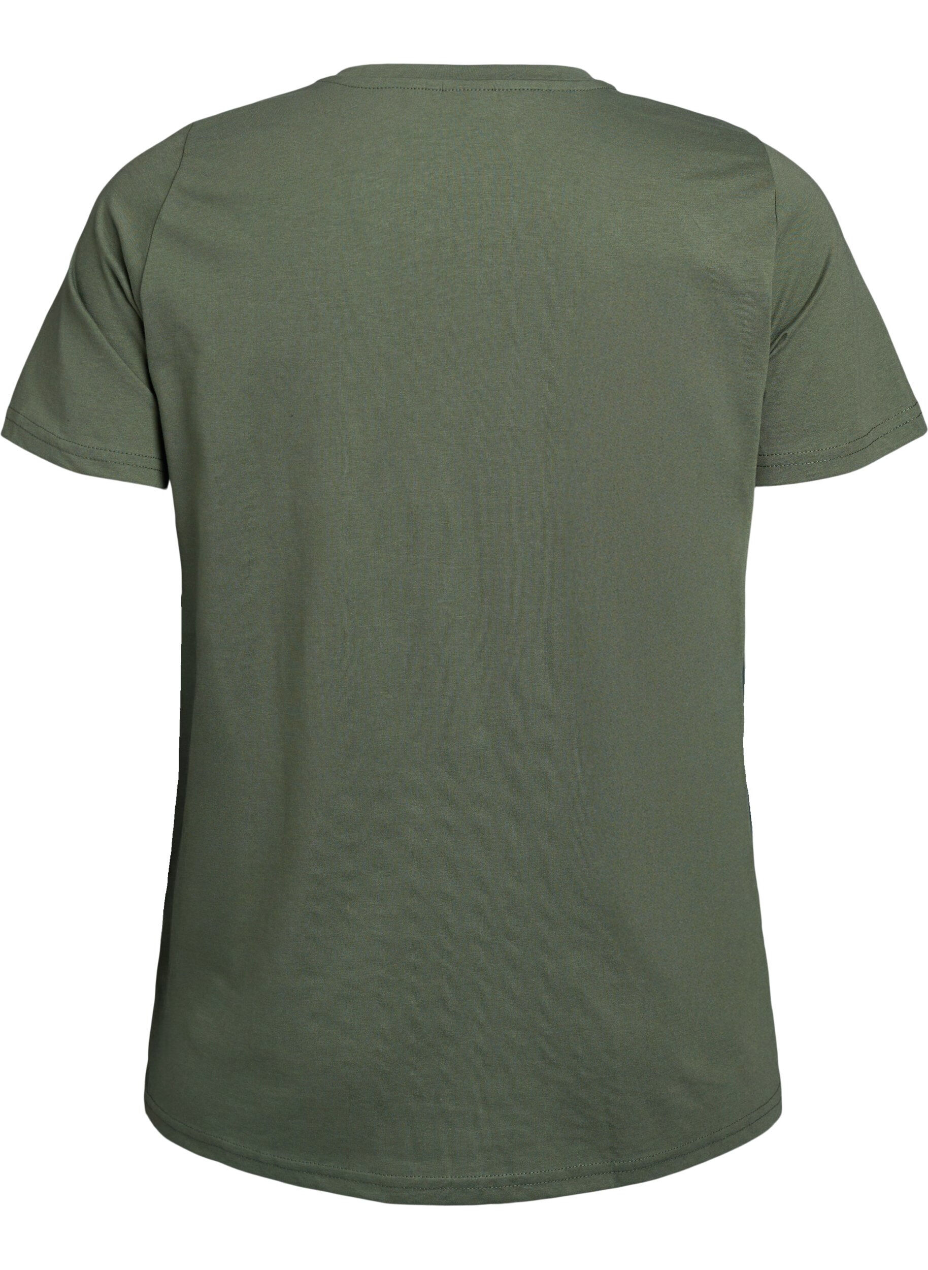 Zizzifashion Short sleeve t-shirt with v-neckline, Green, Packshot image number 1