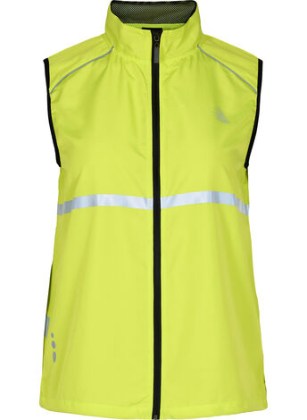 Yellow running vest with reflectors