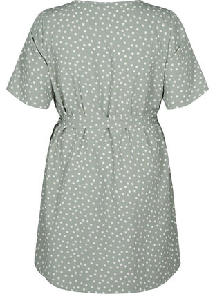 FLASH - Short sleeve dress with belt, Iceberg Green Dot, Packshot image number 1