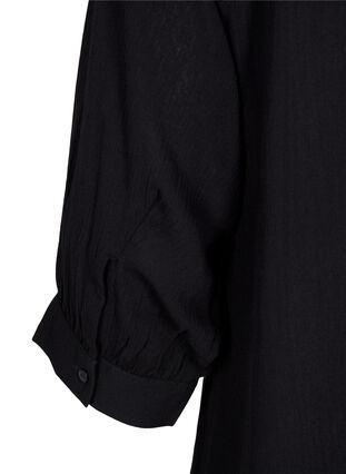 Viscose tunic with 3/4 sleeves, Black, Packshot image number 3