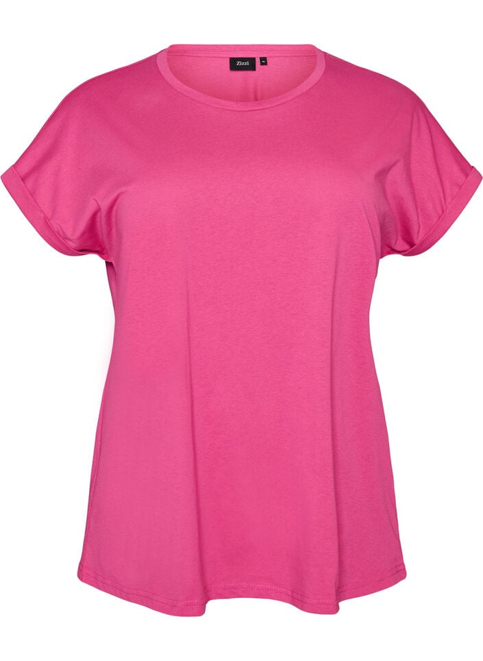 Short-sleeved cotton blend T-shirt, Pink, Packshot image number 0