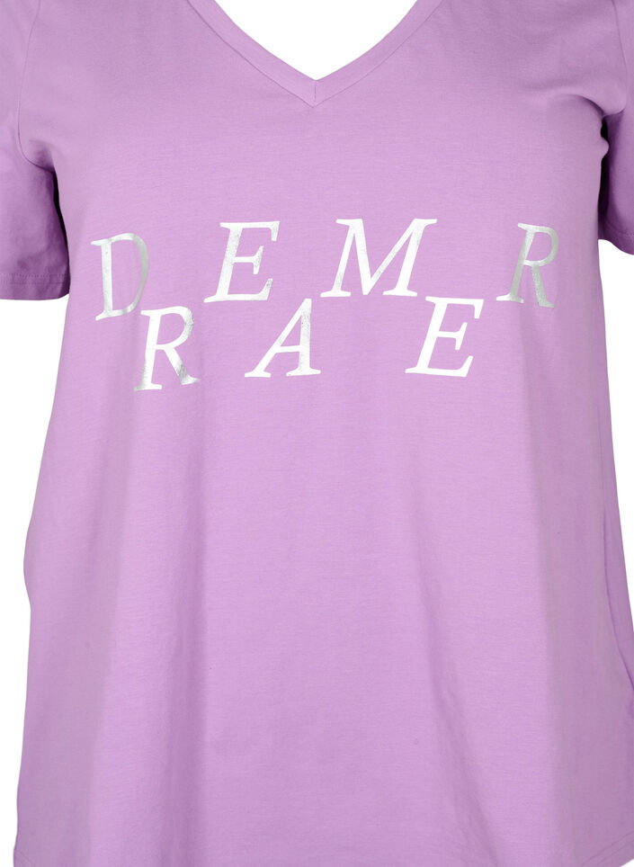 Cotton night t-shirt with text print, L.Crystal w.Dreamer, Packshot image number 2