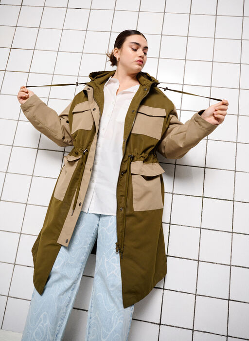 Contrast jacket with pockets, Dark Olive Comb., Image image number 0
