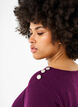 Blouse with decorative buttons, Purple, Model image number 3