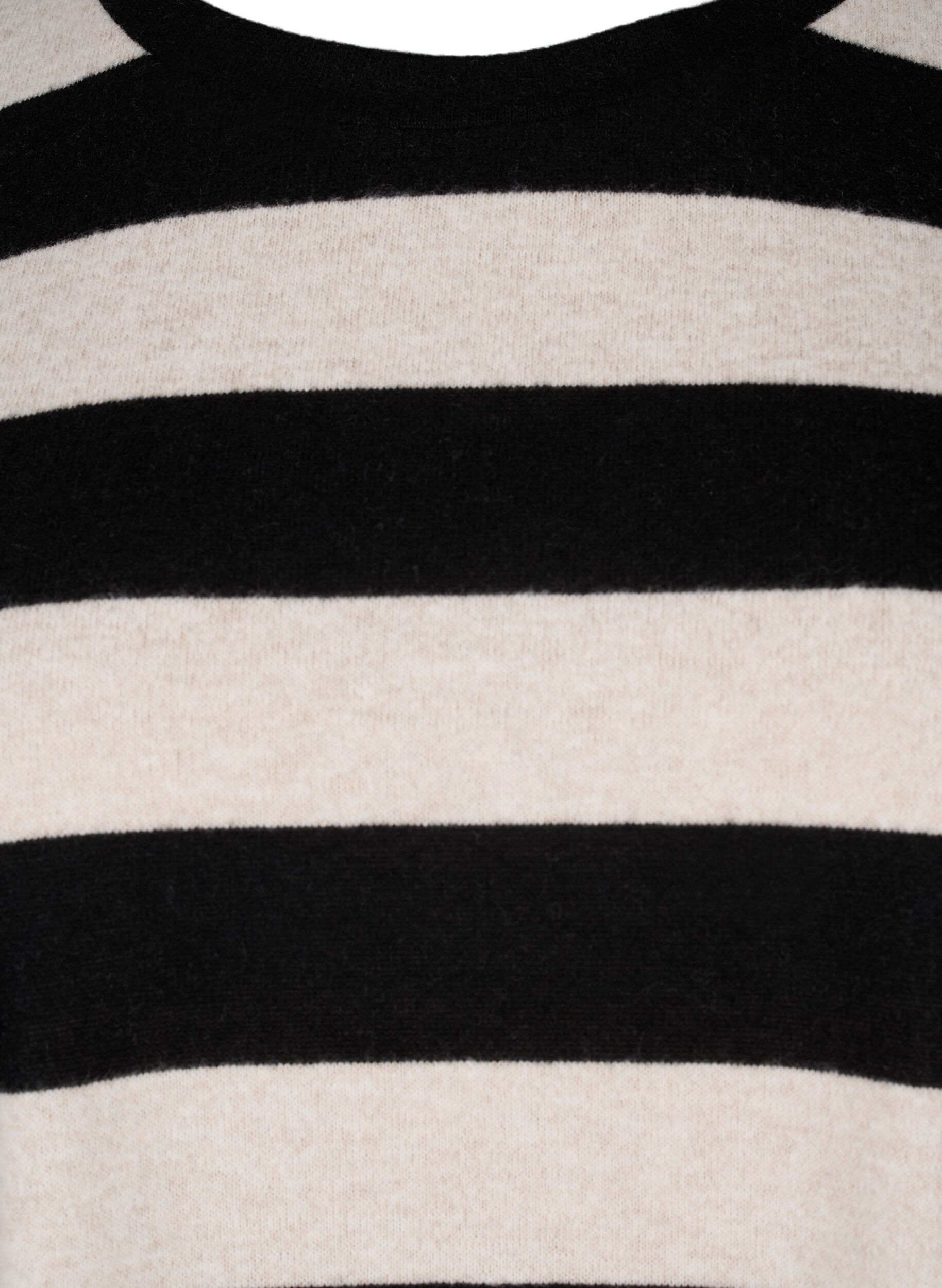 Zizzifashion Long-sleeved blouse with stripes, Bl. Beige Mel.Stripe, Packshot image number 2