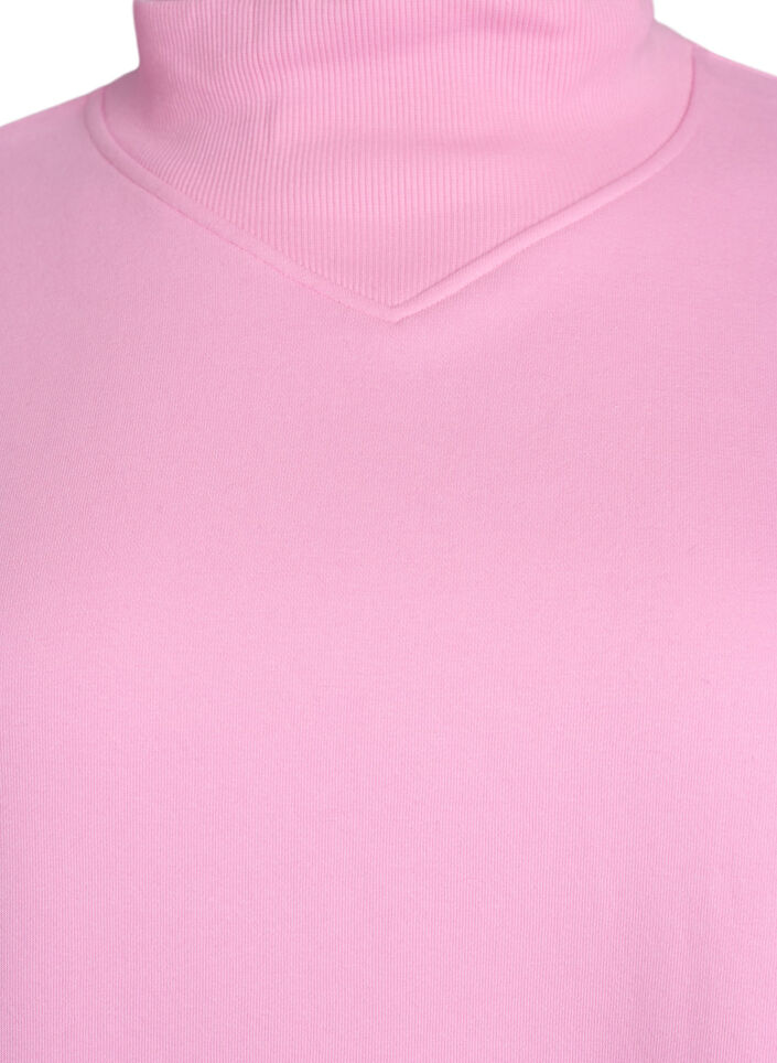 Sweatshirt with high neck and long sleeves, Pink, Packshot image number 2