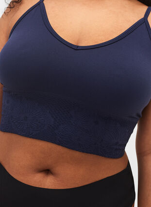 Seamless bra top, Peacoat ASS, Model image number 2