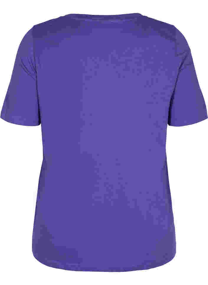 Organic cotton T-shirt with V-neckline, Ultra Violet, Packshot image number 1