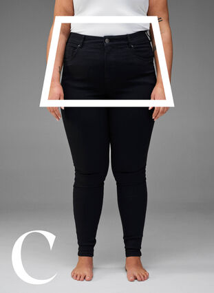 Super slim jeans with high waist, Black, Model image number 2