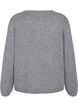 Loose-fitting knitted blouse with round neck, Medium Grey Melange, Packshot image number 1