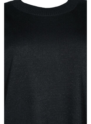 Knit dress with glitter and short sleeves, Black W/Lurex, Packshot image number 2