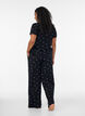 Pyjama bottoms with ribbed texture and floral print, Black, Model image number 2