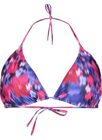 Triangle bikini bra with print