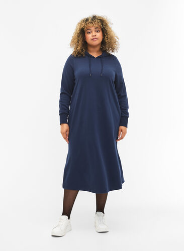 Hooded sweatshirt dress, Dress Blues, Model image number 0