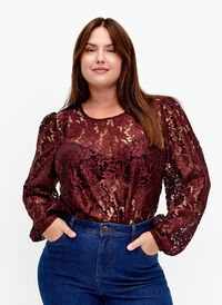 FLASH - Long sleeve lace blouse, Port Royal, Model