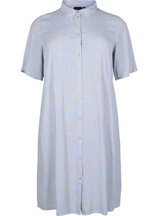 Viscose shirt dress with print, Small Dot AOP, Packshot image number 0