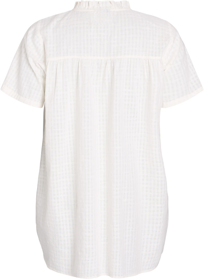 A-shaped tunic with short sleeves and buttons, Vanilla, Packshot image number 1