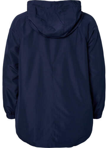 Short jacket with hood and adjustable bottom, Navy Blazer, Packshot image number 1