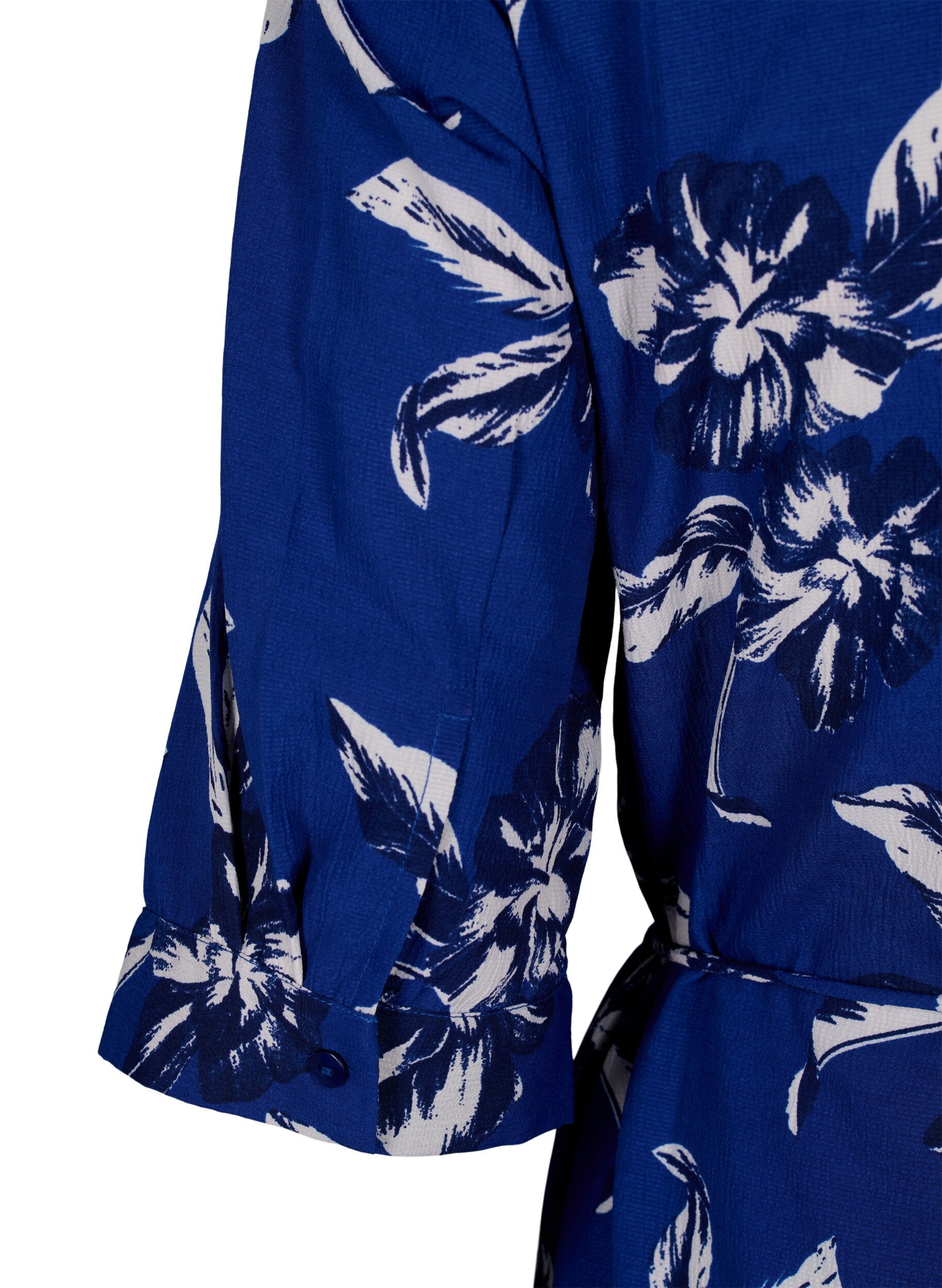 Zizzifashion FLASH - Shirt dress with floral print, Navy Blazer Flower, Packshot image number 3