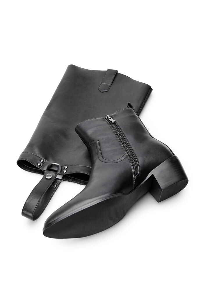 High boot with detachable shaft, Black, Packshot image number 4
