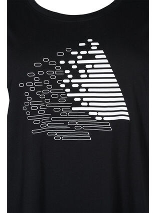 Sports t-shirt with print, Black w. White, Packshot image number 2