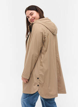 Rain coat with a hood and pockets, Silver Min, Model image number 1