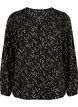 Shirt blouse with v-neck and print, Black Dot AOP, Packshot image number 0