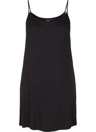 Plain-coloured slip dress in viscose, Black, Packshot