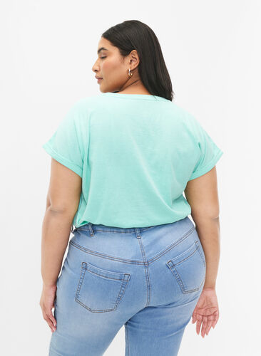 Short sleeved cotton blend t-shirt, Cabbage, Model image number 1