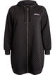 Long quilted sports cardigan with zip, Black, Packshot image number 0