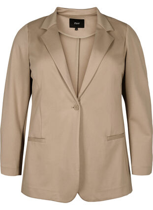 Simple blazer with button closure, Silver Mink, Packshot image number 0