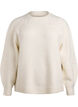 Knitted blouse with sewn-on cord details, Beige, Packshot image number 0