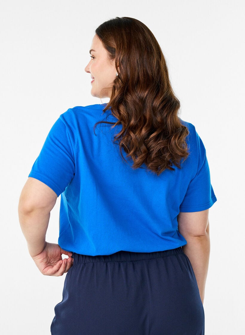 T-shirt with motif, Blue, Model image number 2
