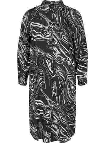 Shirt dress in viscose with print