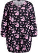 Short cotton dress with an elasticated hem and long sleeves, Black, Packshot image number 0
