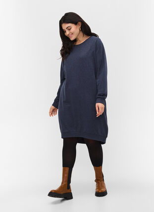 Sweater dress with long sleeves, Navy Blazer Mel, Model image number 2