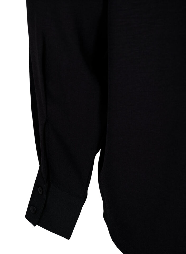 Blouse with lace detail, Black, Packshot image number 3