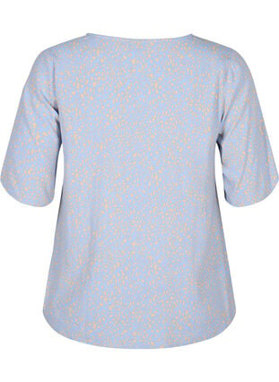 V-neck blouse in viscose with print, Small Dot AOP, Packshot image number 1