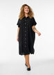Long shirt in viscose and linen, Black, Model image number 0