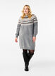 Knitted dress with jacquard pattern and long sleeves, Medium Grey Comb, Model image number 2