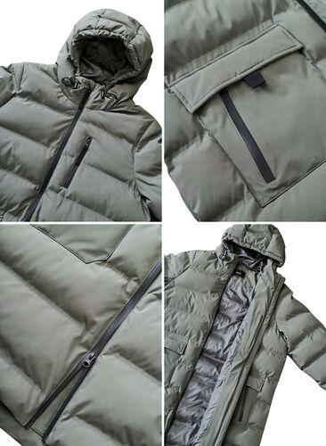 Puffer coat with hood and pockets, Beluga, Packshot image number 4