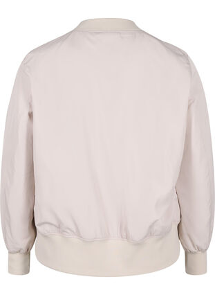 Bomber jacket with pockets and ribbed fabric, Pumice Stone, Packshot image number 1