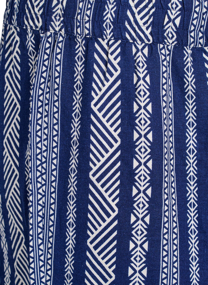 Striped shorts in a linen-viscose blend, Blue, Packshot image number 2