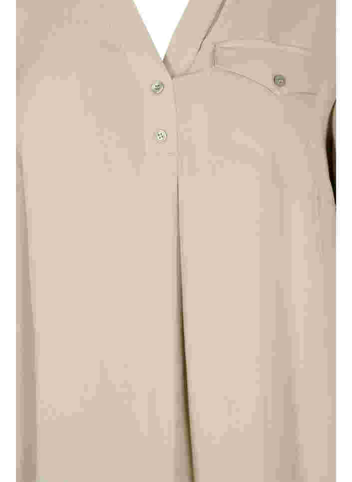 Short-sleeved viscose tunic, Laurel Oak, Packshot image number 2