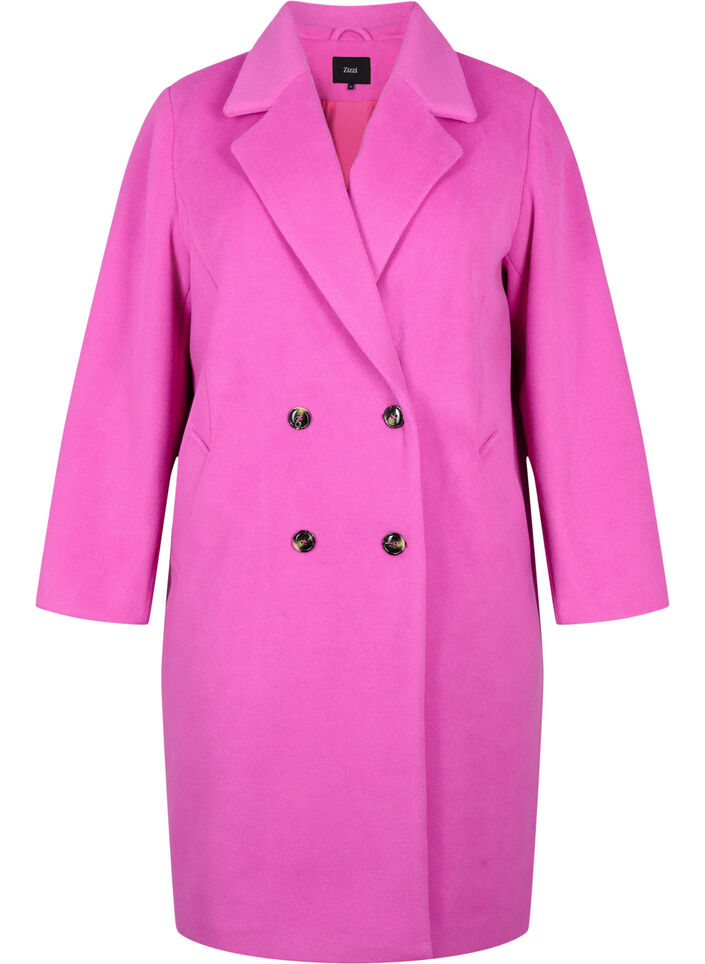 Coat with - Sz. - double-breasted closure button Pink - 42-60 Zizzifashion