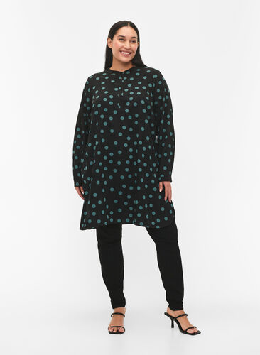 FLASH - Dotted tunic with long sleeves, Dot, Model image number 2