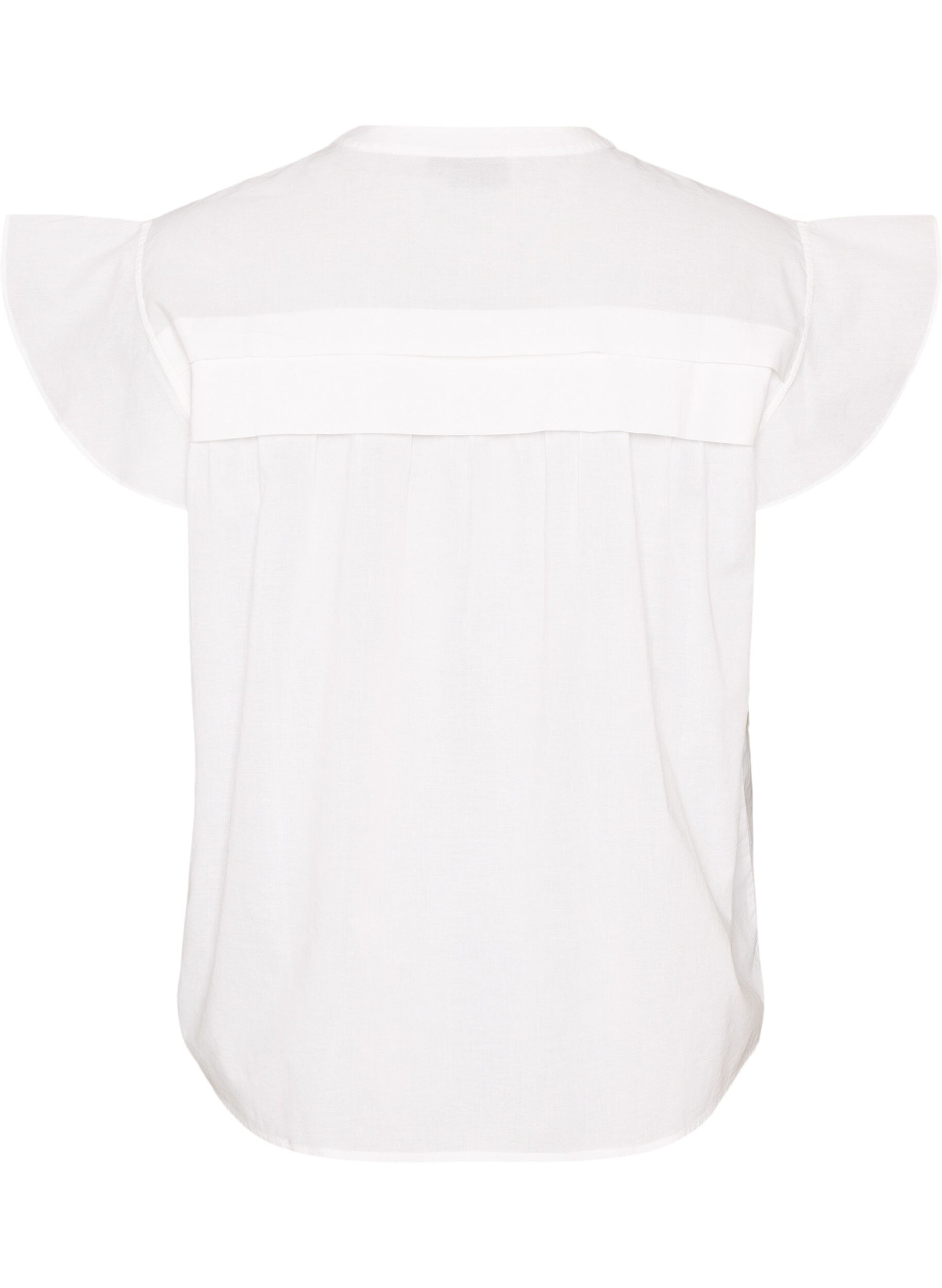 ZizzifashionSleeveless A-line cotton shirt blouse, White, Packshot image number 1