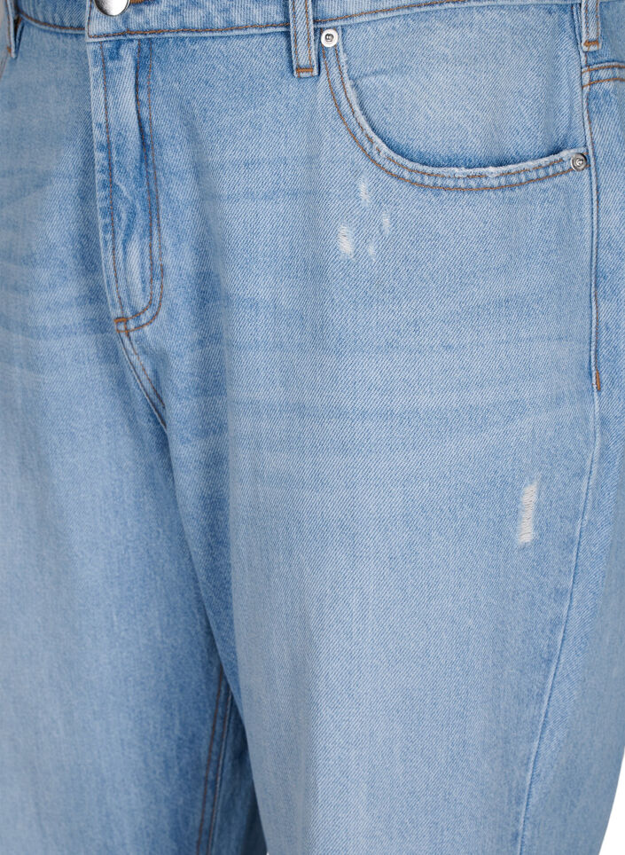 Mille mom fit jeans with destroy , Light Blue, Packshot image number 2